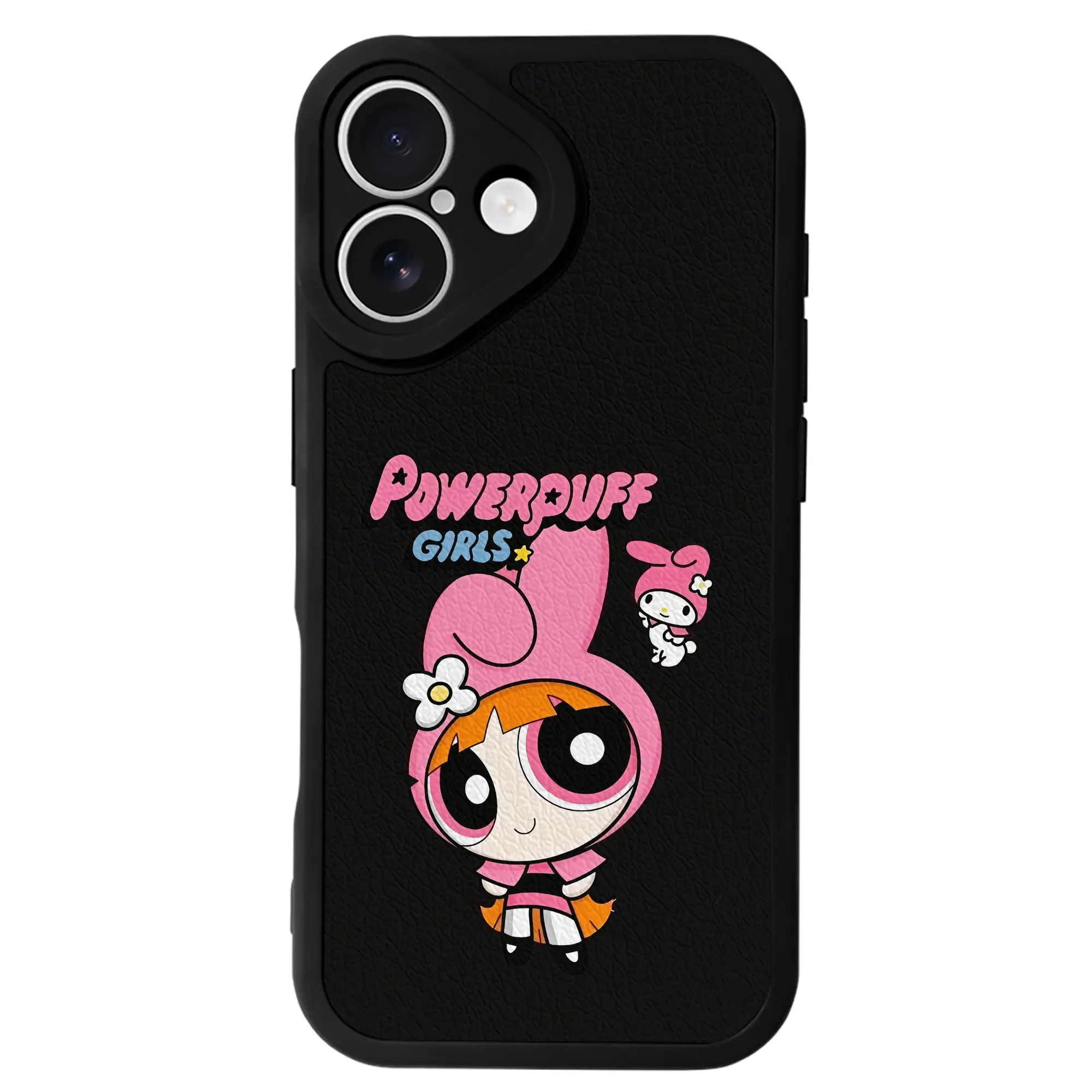 パワパフガールズ グッズ ブロッサム - IPhone 16シリーズ対応 ・ シリコンスマホケース ・ レザー調 ・ 高精度フィット ・ 耐衝撃 ・ ワイヤレス充電対応 ・ 精密カット